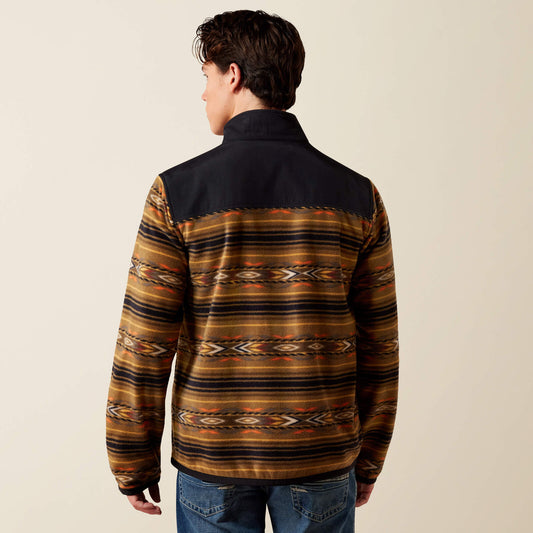 Ariat 10079375 men's Basis Fleece Pullover in Kangaroo Serape Southwest print, view 2