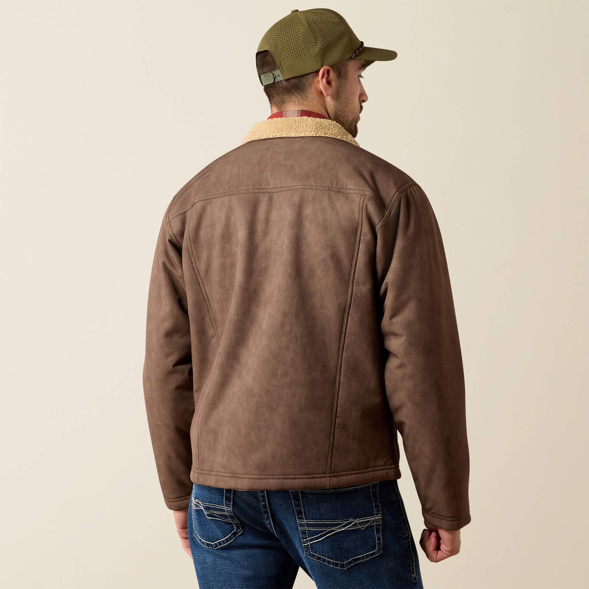 Ariat Vernon Sherpa 2.0 Jacket 10079402 Wren Faux Leather Print, back view