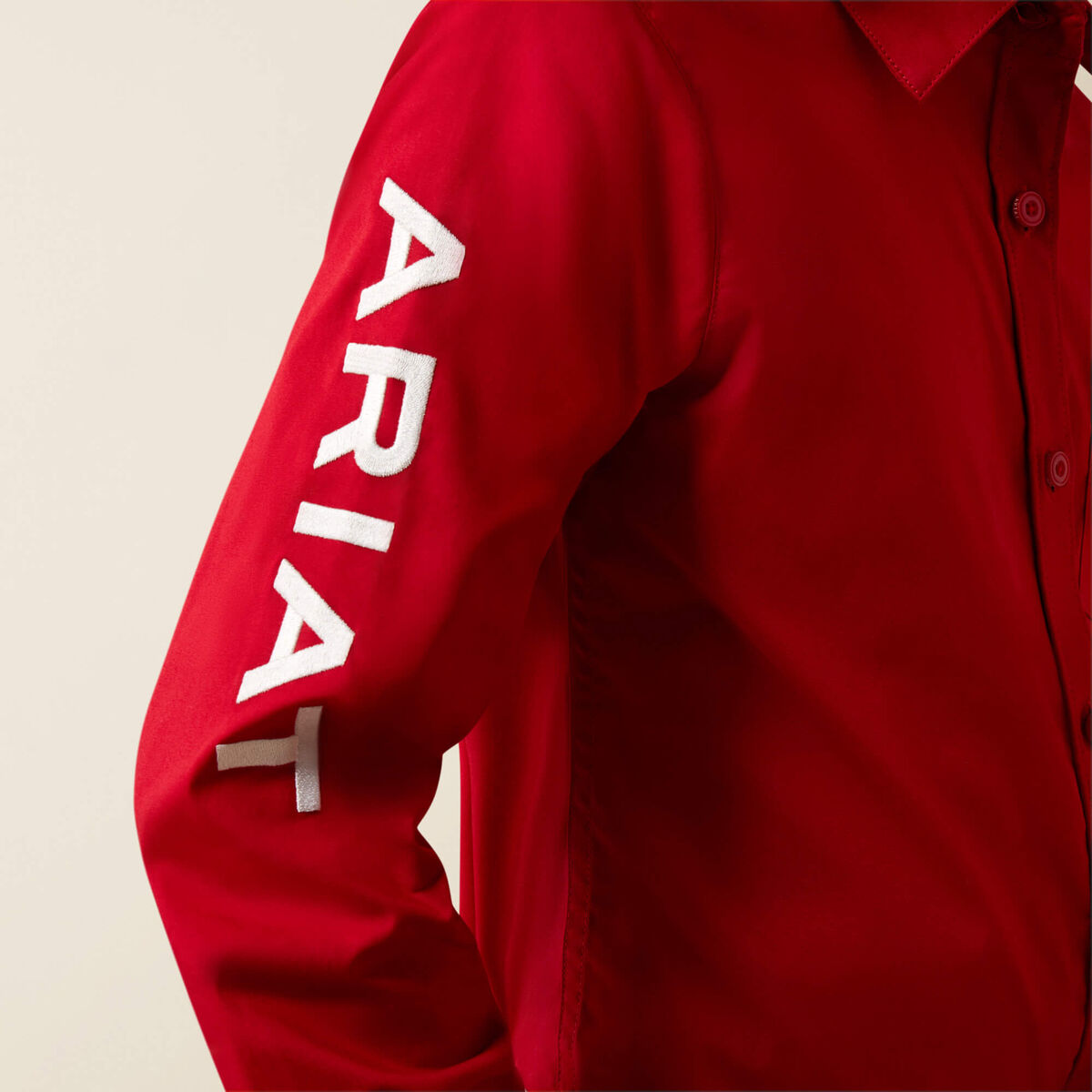 Ariat 10079476 girls' Team Kirby shirt in Savvy Red, view 2