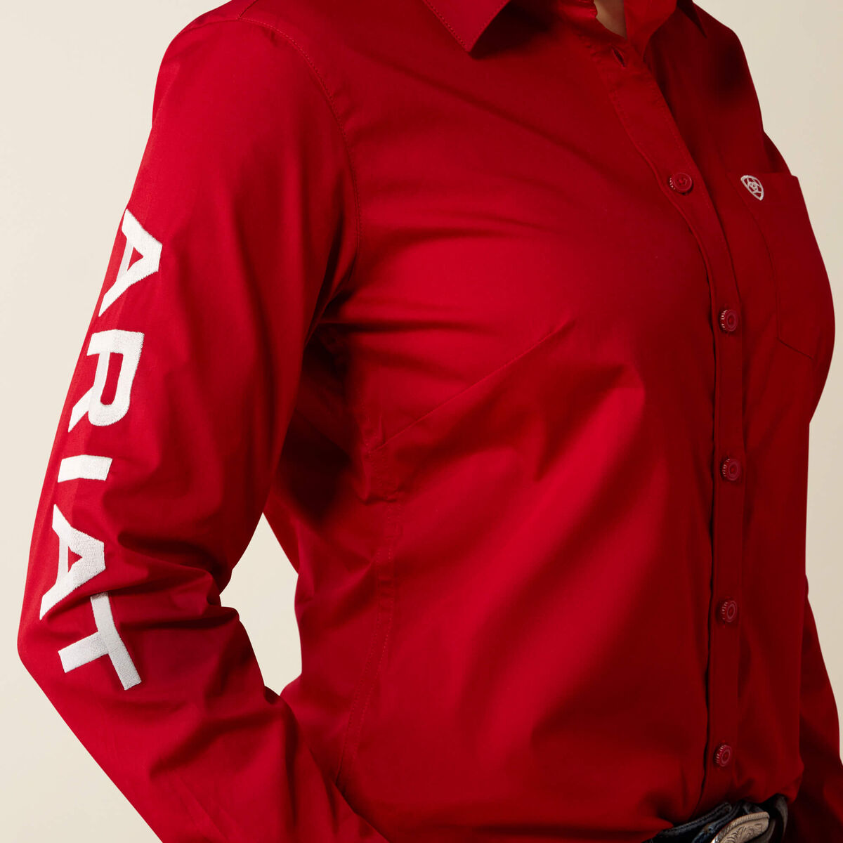 Ariat 10079477 women's Team Kirby shirt in Savvy Red, view 2