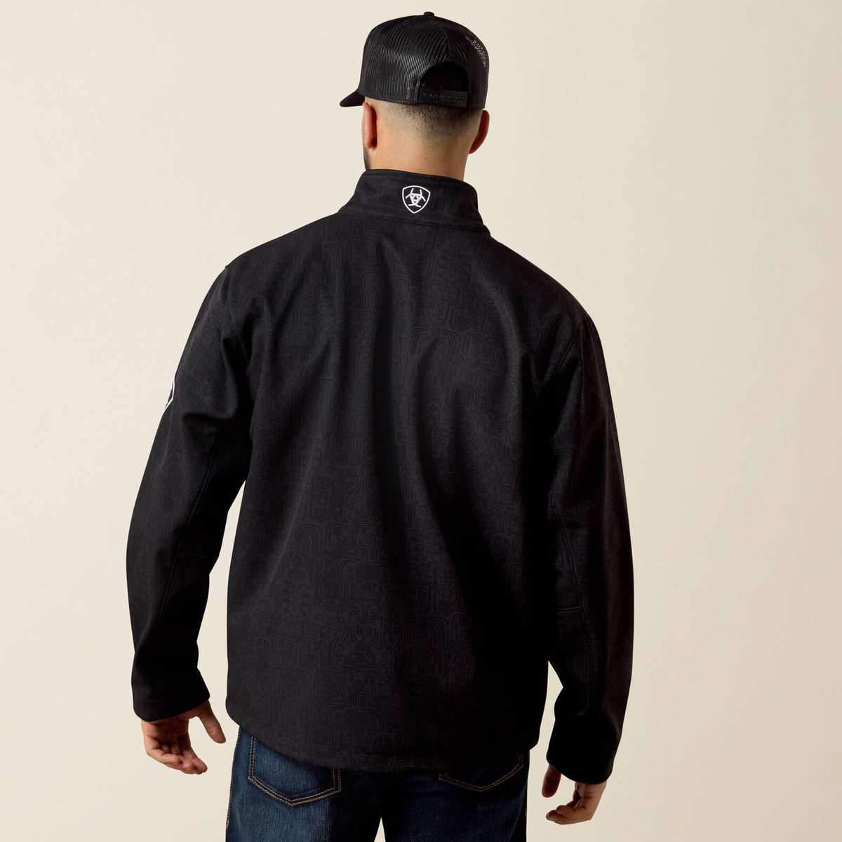 Ariat Logo Softshell Jacket 10079490 Black/Mexico, back view