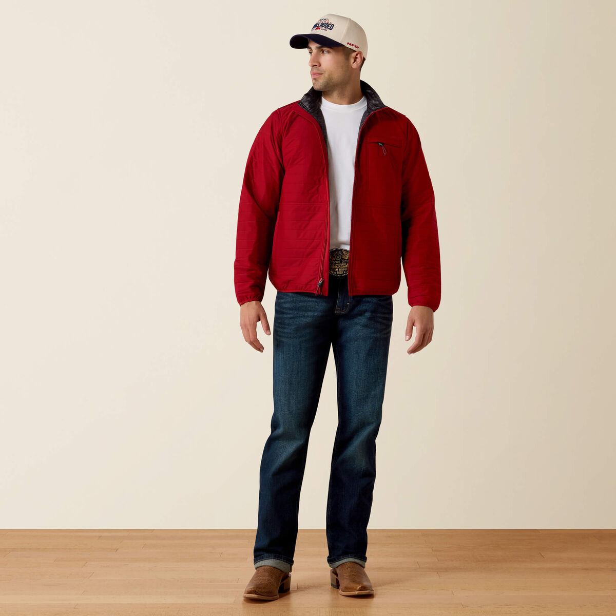 Ariat 10079871 men's Wylie jacket in Red Dalia, full view