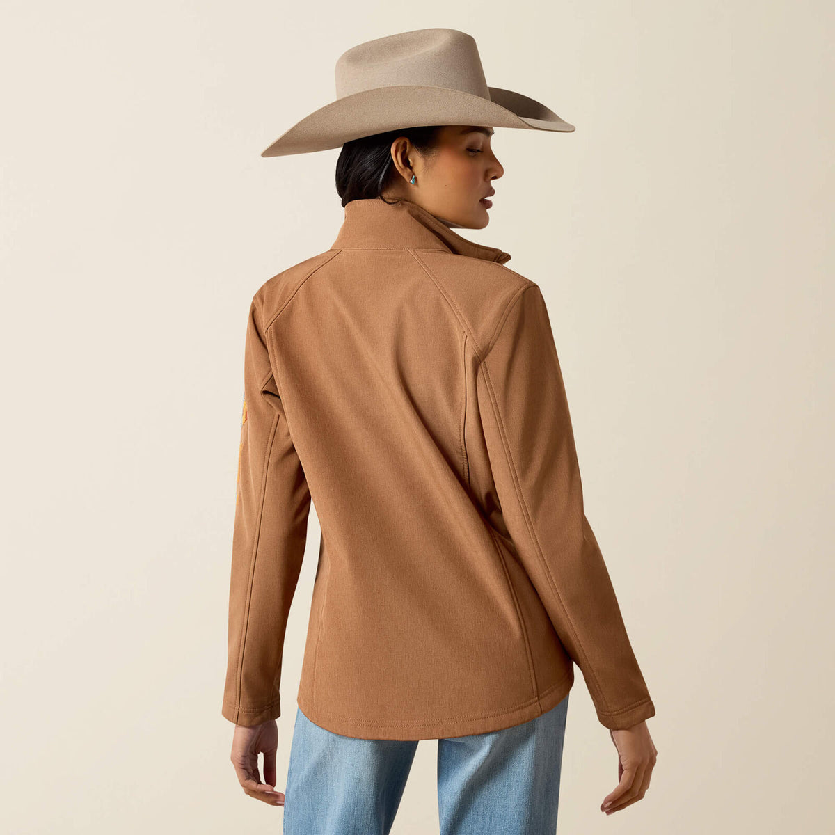 Chamarra Ariat Softshell Logo Dama Café Dachshund Heather - 10079891
