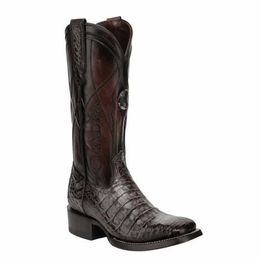 Cuadra Men Grey Caiman Focus Embroider & Woven Square Toe CC353