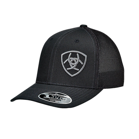 Ariat Men's Black Offset Logo Flexfit 110 Snapback Cap 1597801