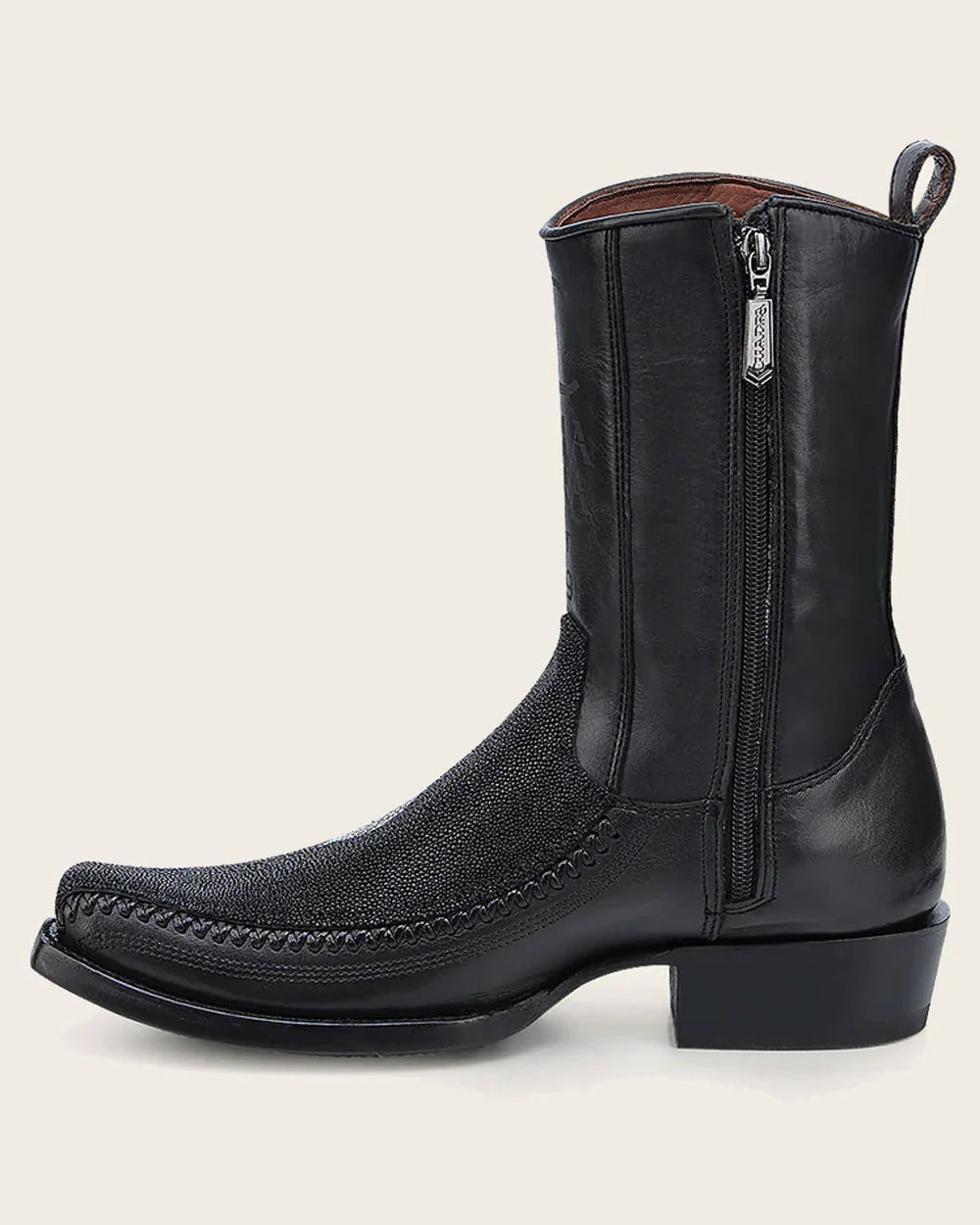 CUADRA  BLACK STINGRAY LASER & WOVEN NARROW SQUARE TOE MN CHO CU783