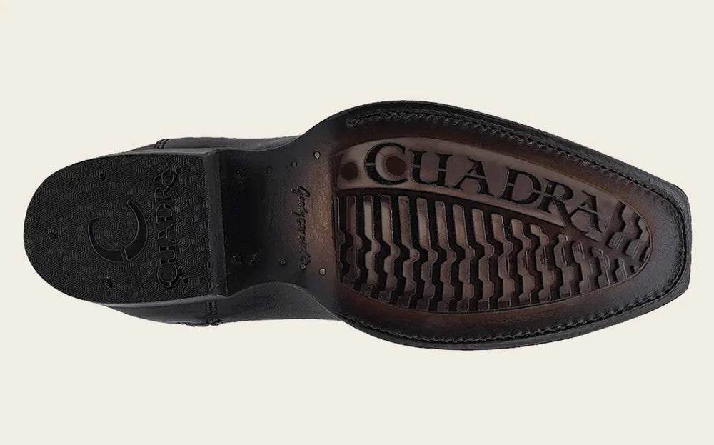 CUADRA  BLACK STINGRAY LASER & WOVEN NARROW SQUARE TOE MN CHO CU783