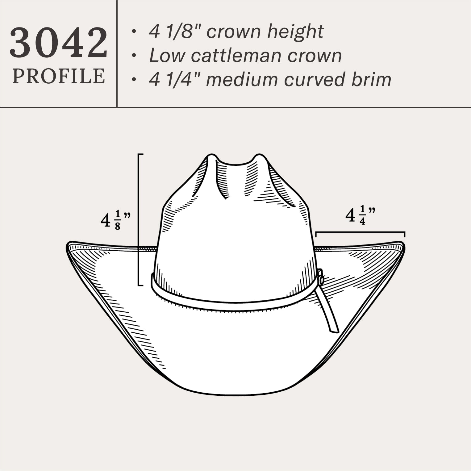 Stetson Griffin 3042 profile diagram