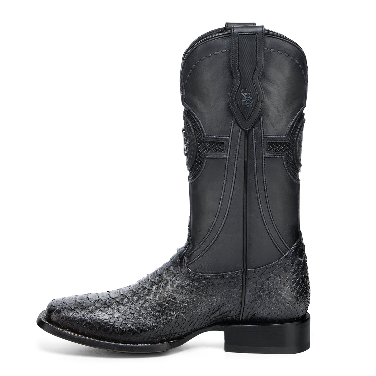 Cuadra CC288-L python cowboy boot, inner side profile of the shaft