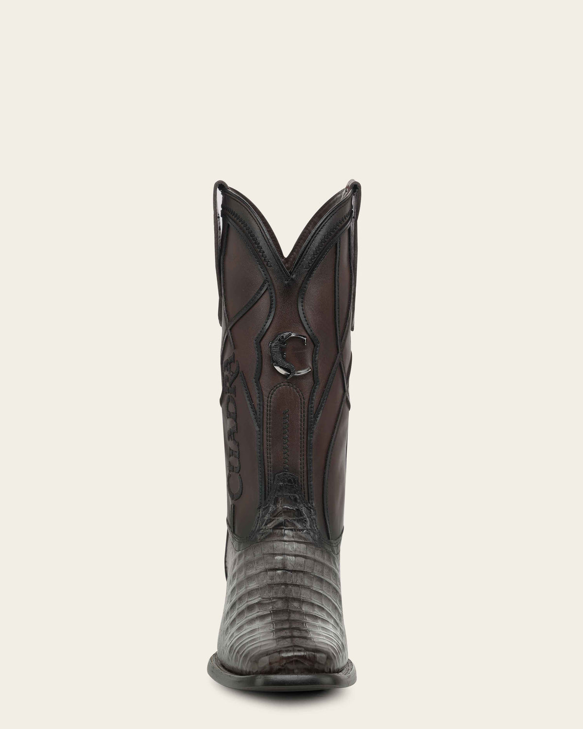 Front view of the Cuadra CC353 caiman western boot