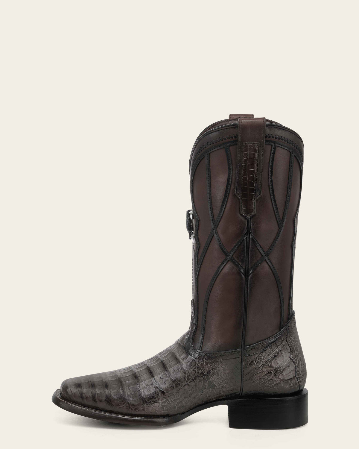 Other side of the Cuadra CC353 grey caiman boot
