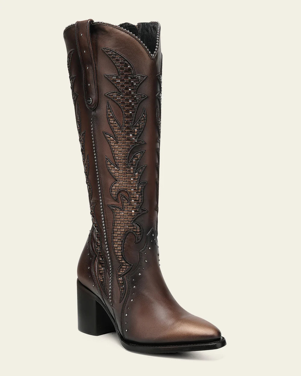 Cuadra Women Boots Honey Embroidery & Zipper & Woven & Studs P CC338