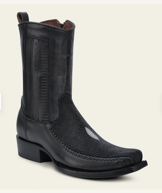 CUADRA CU783 EE MEN BLACK STINGRAY LASER & WOVEN NARROW SQUARE TOE MN CHO