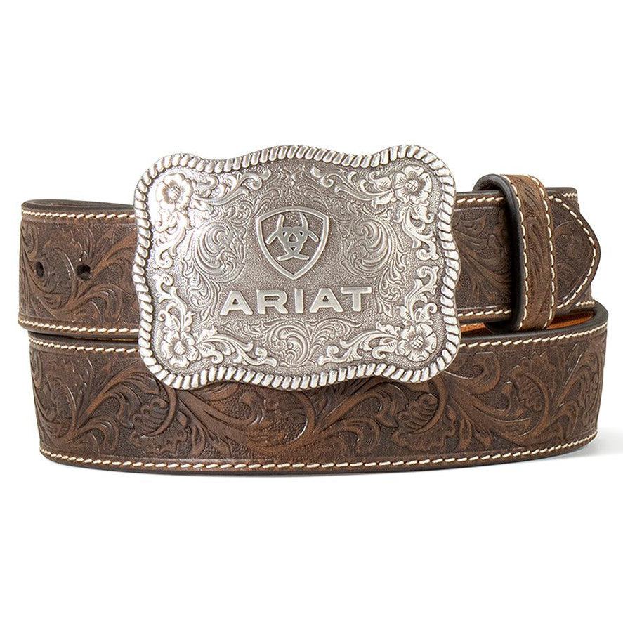Ariat Floral Embossed Aged Bark Belt A1020444
