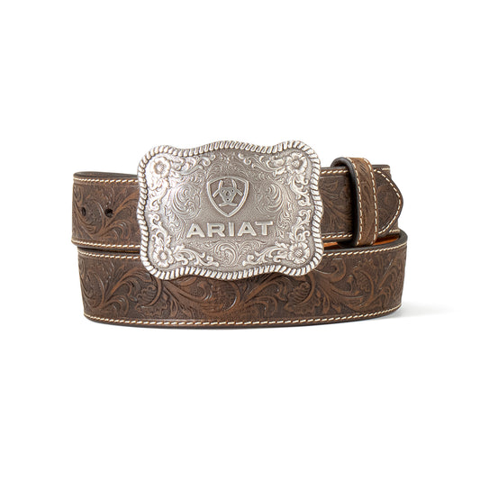 Ariat A1020444 men's floral embossed belt in aged bark