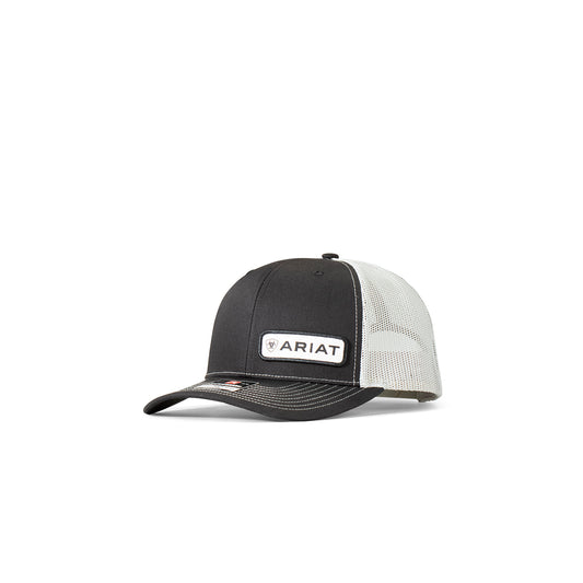 Ariat Men's Black Offset Patch Richardson 112 Snapback Cap A300000501