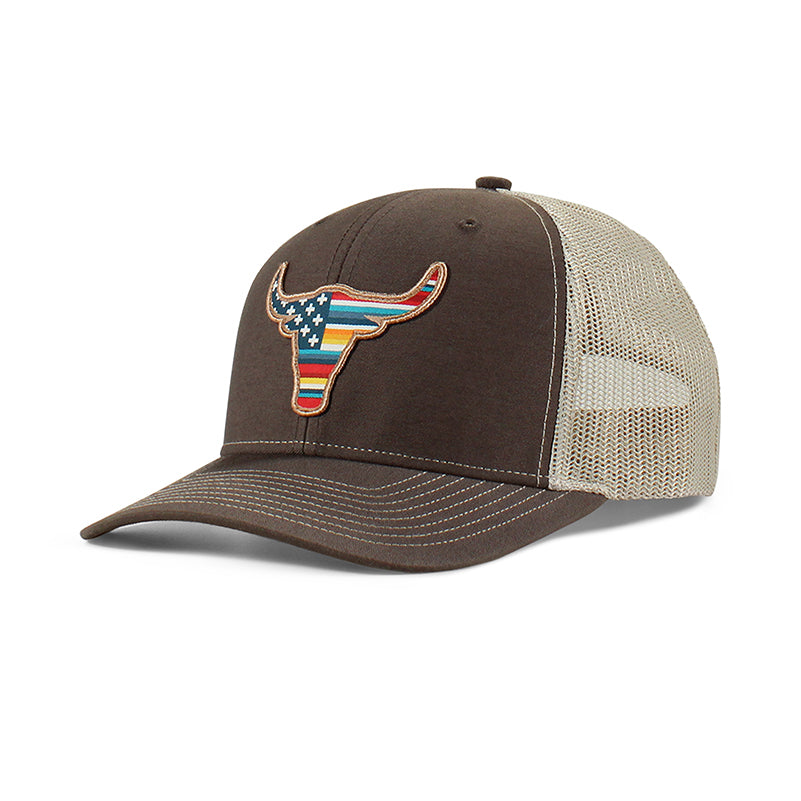 Ariat Men's Brown USA Flag Bull Richardson 112 Snapback Cap A300046002