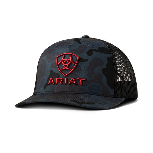 Ariat Men's Navy Camo 3D Embroidery Richardson 112 Snapback Cap A300090103