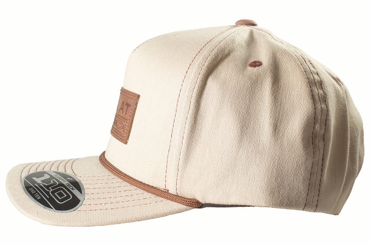 Ariat Men's Khaki Faux Leather Patch Flexfit 110 Snapback Cap A3000903146