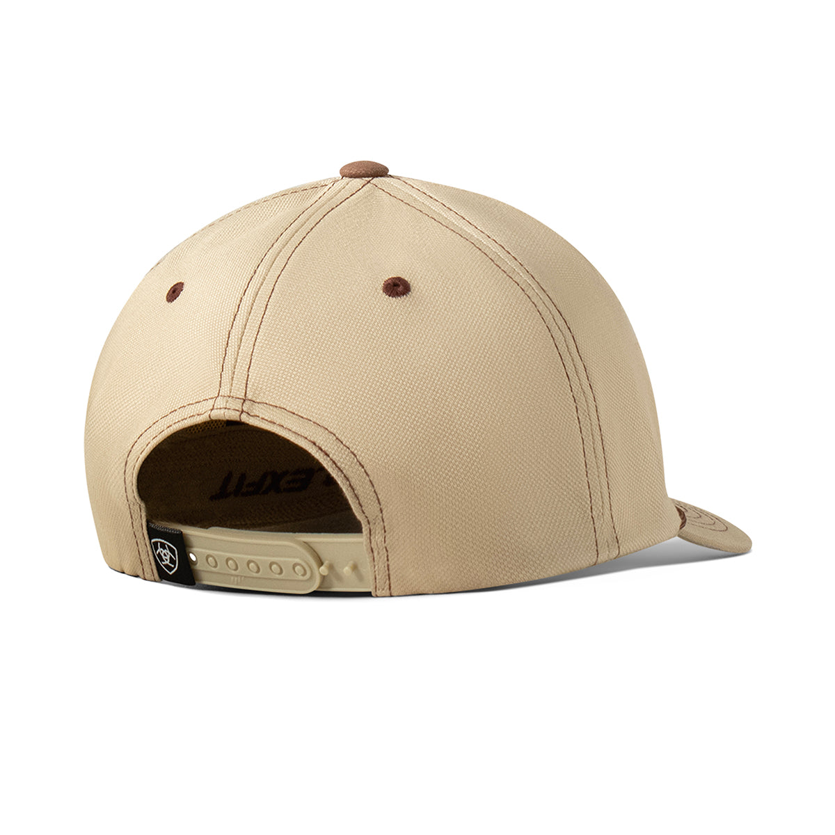 Ariat Men's Khaki Faux Leather Patch Flexfit 110 Snapback Cap A3000903146