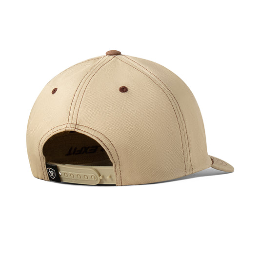 Ariat Men's Khaki Faux Leather Patch Flexfit 110 Snapback Cap A3000903146