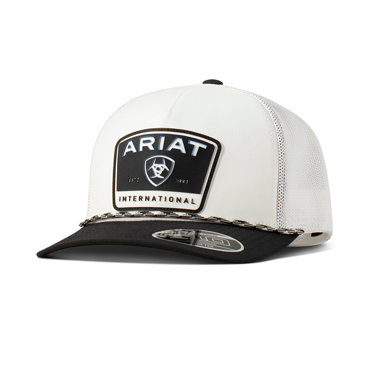Ariat Men's White Filigree Rubber Patch Flexfit 110 Snapback Cap A300090405