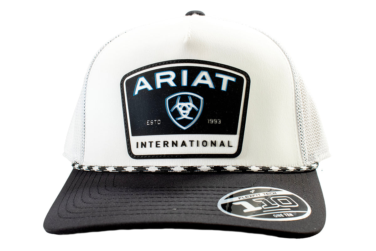 Ariat Men's White Filigree Rubber Patch Flexfit 110 Snapback Cap A300090405