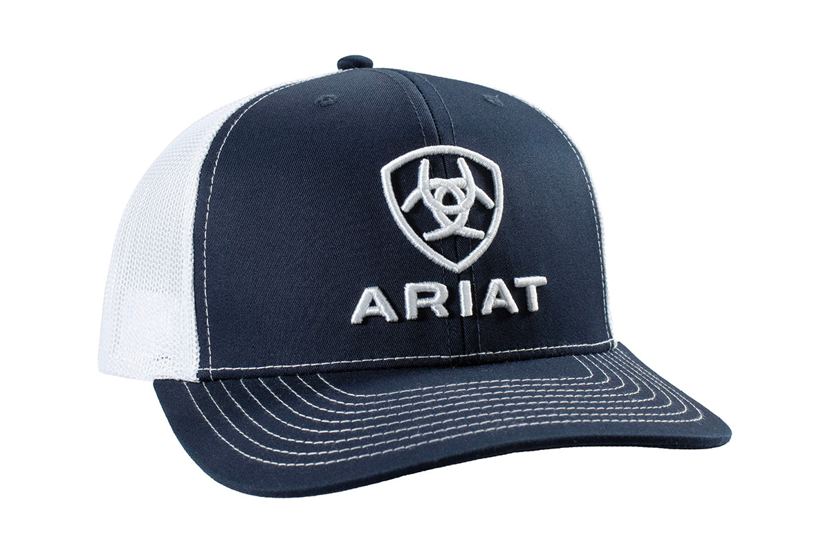 Ariat Men's Navy 3D Embroidery Richardson 112 Snapback Cap A300094303