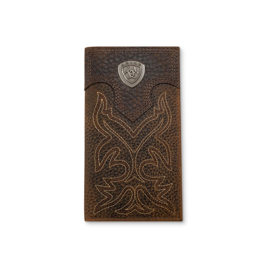 Ariat Men's Brown Boot Stitch Shield Rodeo Wallet A3510802