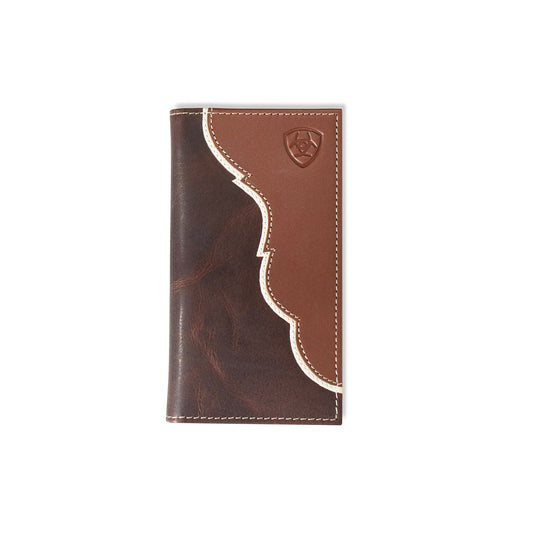 Ariat Men's Tan Two Tone Shield Logo Rodeo Wallet A3547708