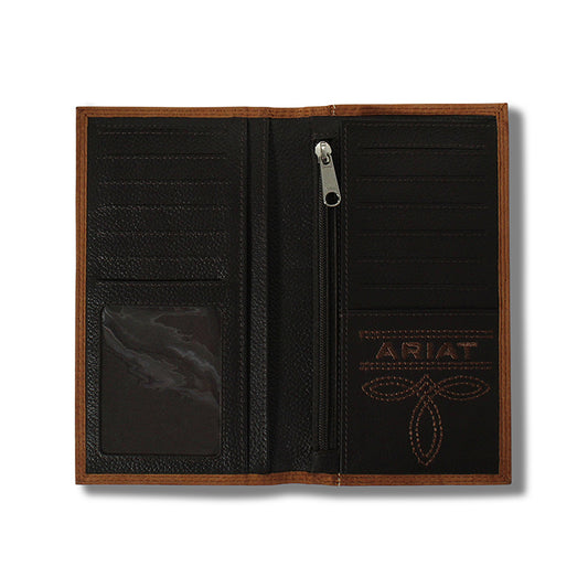 Ariat Men's Medium Brown Embossed Logo Rodeo Wallet A3548044