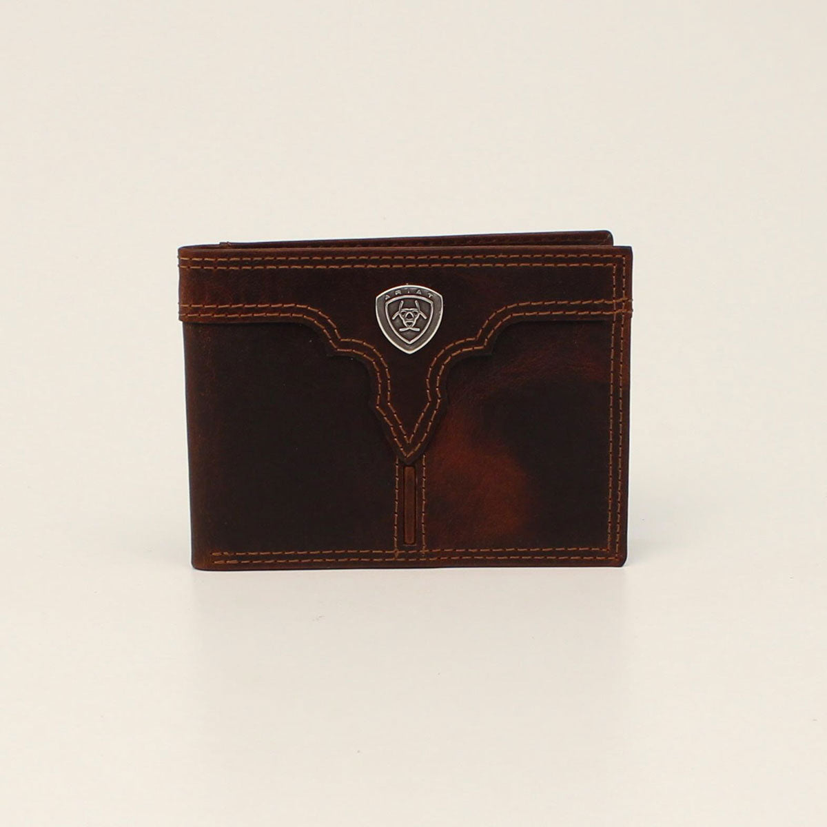 Ariat Men's Brown Center Bump Shield Bifold Wallet A3550202