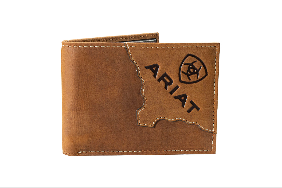 Ariat Men's Medium Brown Two Tone Leather Bifold Wallet A3552644