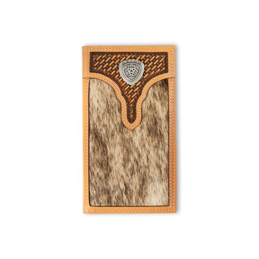 Ariat Men's Natural Calf Hair Basketweave Rodeo Wallet A3561648