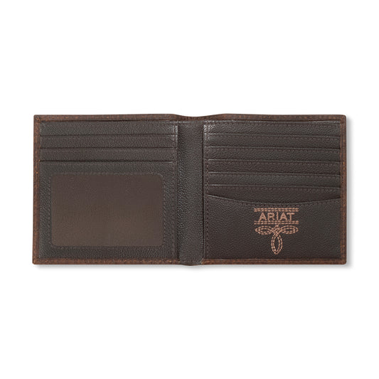 Ariat Men's Brown Ariat Buck Stitch Large Bifold Wallet A3563502