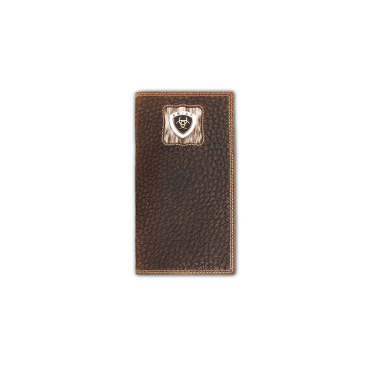 Ariat Men's Brown Calf Hair Patch Concho Rodeo Wallet A3566602