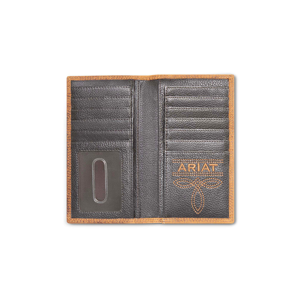 Ariat Men's Brown Calf Hair Patch Concho Rodeo Wallet A3566602
