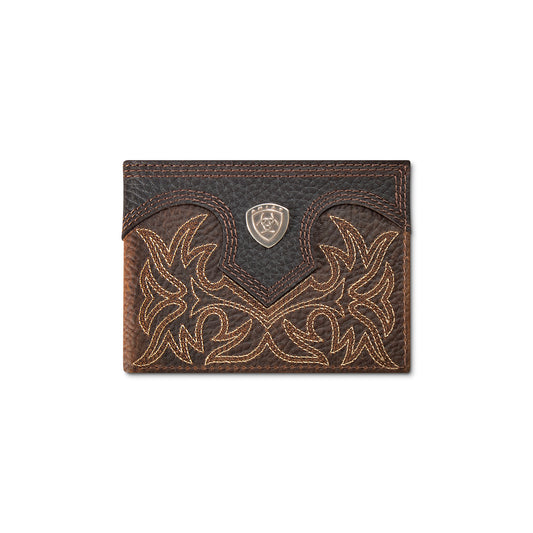 Ariat Men's Brown Boot Stitch Shield Bifold Wallet A3567902