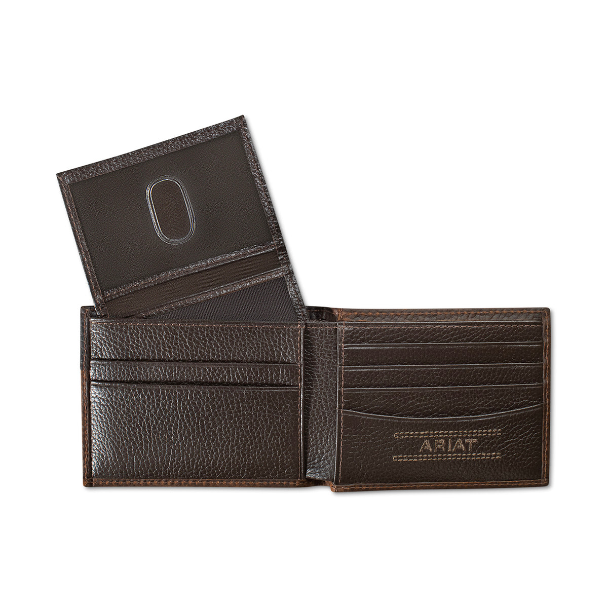 Ariat Men's Brown Boot Stitch Shield Bifold Wallet A3567902