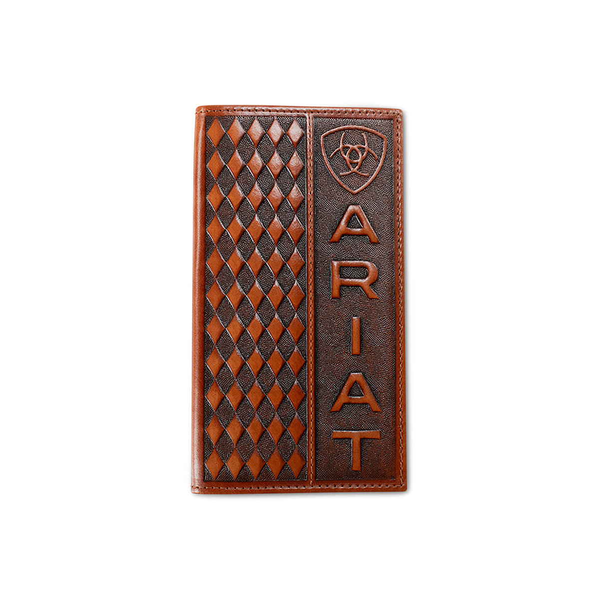 Ariat Men's Brown Diamond Embossed Rodeo Wallet A3568402