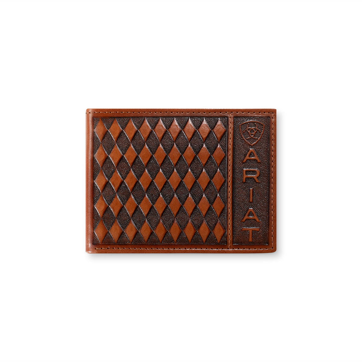Ariat Men's Brown Diamond Embossed Bifold Wallet A3568602