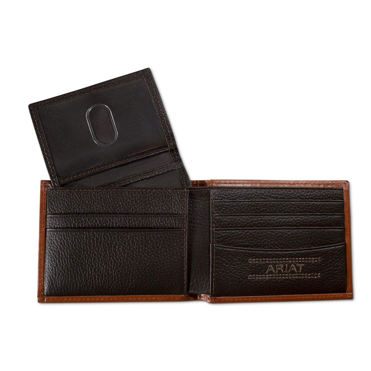 Ariat Men's Brown Diamond Embossed Bifold Wallet A3568602