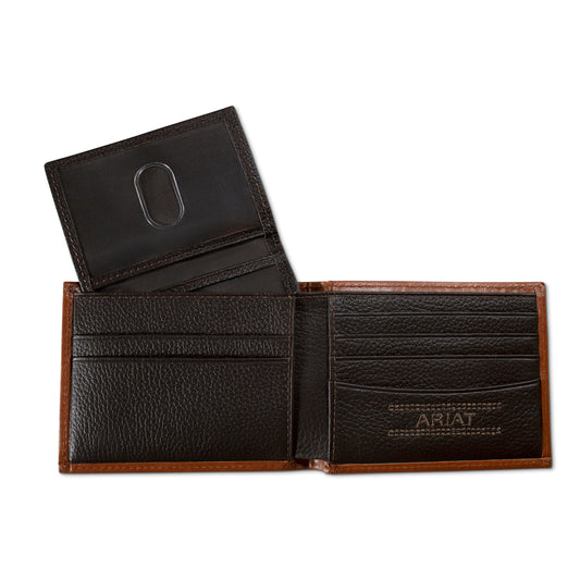 Ariat Men's Brown Diamond Embossed Bifold Wallet A3568602