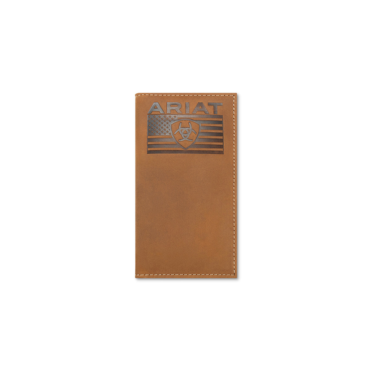 Ariat Men's Medium Brown Ariat Flag Embossed Rodeo Wallet A3569944