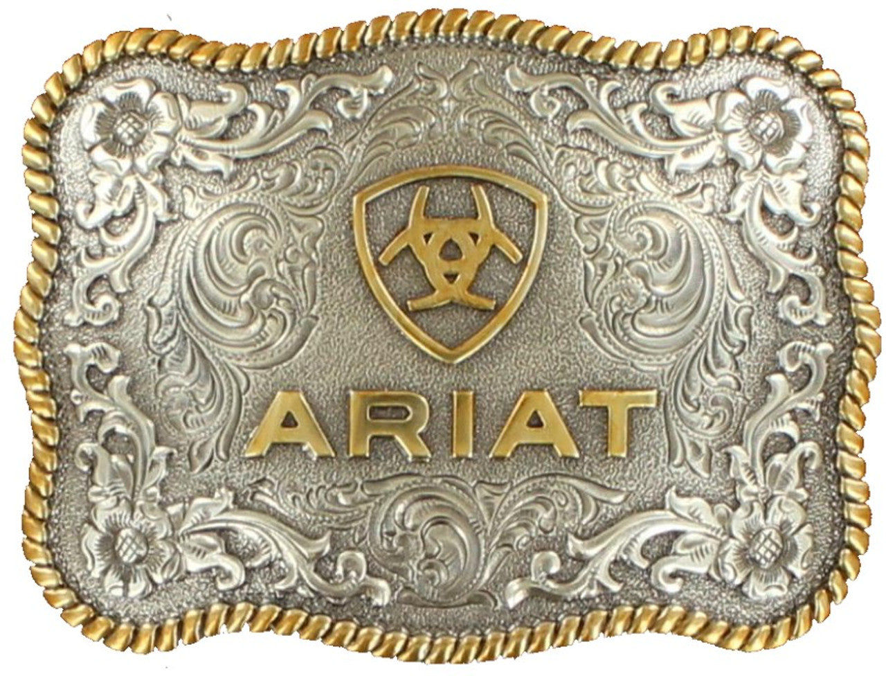 ARIAT RECTANGLE BUCKLE ROPE EDGE - ACC BUCKLE - A37014
