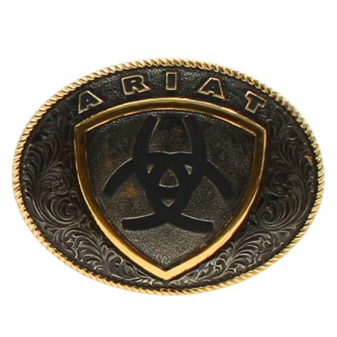 ARIAT OVAL LOGO SLVR/GLD BUCKLE A37015