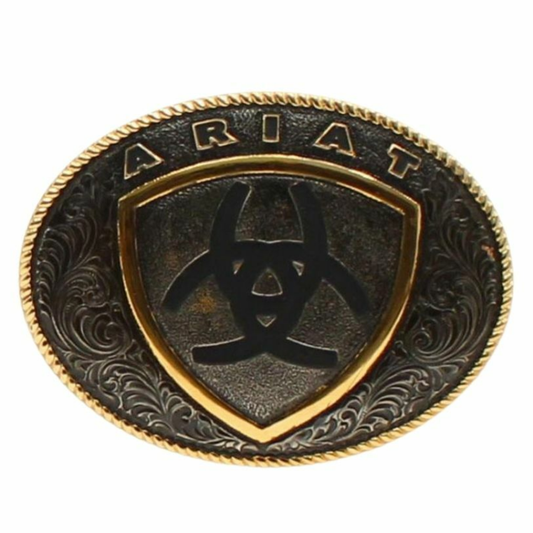 ARIAT OVAL LOGO SLVR/GLD BUCKLE A37015