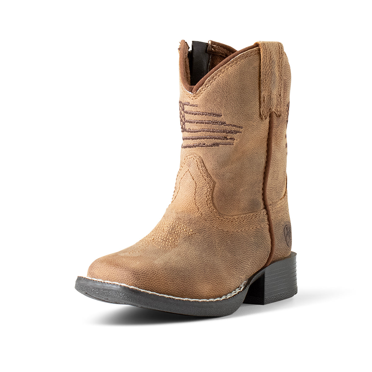 Ariat Lil' Stompers A441003002 toddler Anthem Patriot western boot, outside view with stitched American flag