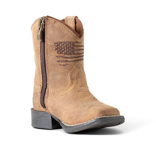 Ariat Lil' Stompers A441003002 toddler Anthem Patriot boot, inside zipper view