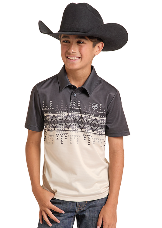Rock & Roll Denim BB51T09599 boys' polo in natural, front view